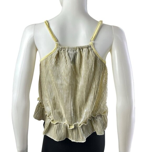 Angie Metallic Gold Spaghetti Strap Crop Top Womens Size S (G10146)‎ - Picture 4 of 6